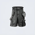 Retro high waist loose denim shorts in washed colour summer street style
