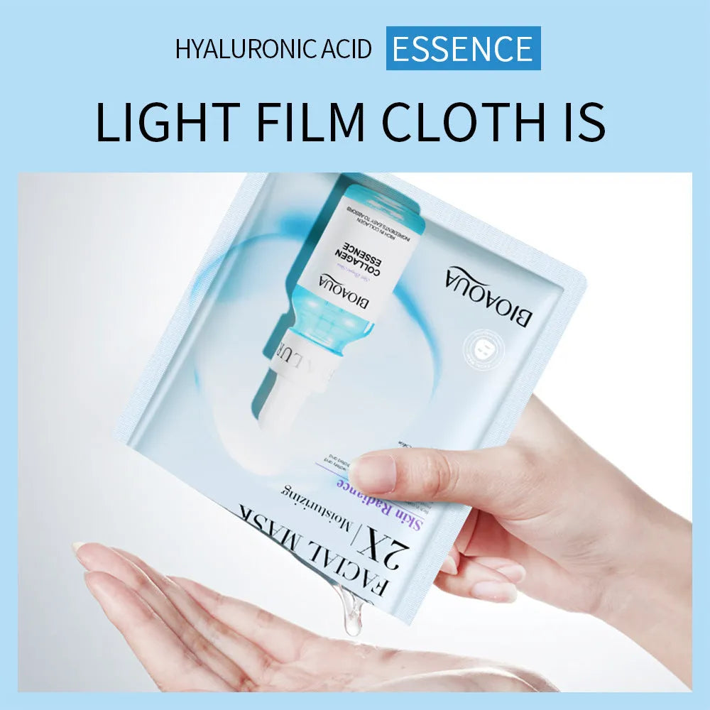 Single use sheet mask pack for face with collagen hyaluronic acid gel formula