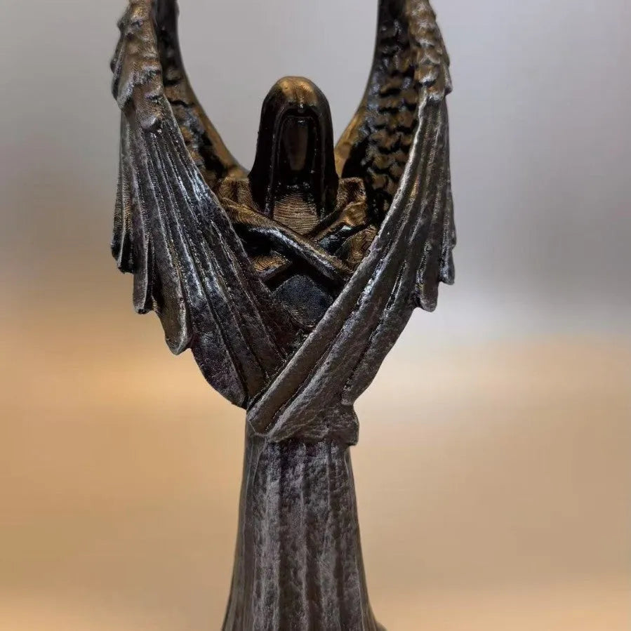 Dark Angel resin craft statue ornament with gothic design, 17 cm tall.