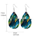 Acrylic flat branch knot drop earrings with printed design in approximately 5cm length