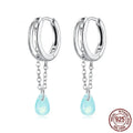 S925 sterling silver double-layer water drop glaze ear clip earrings for women polished drop shape BSE1199