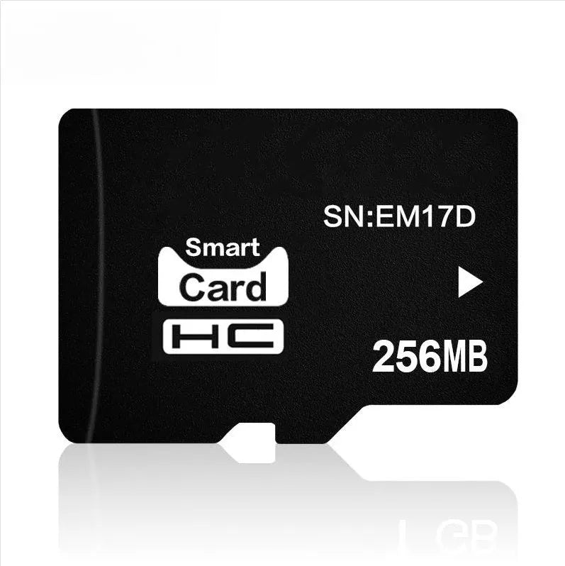 256MB TF memory card with integrated mini speaker measuring 11mm by 15mm