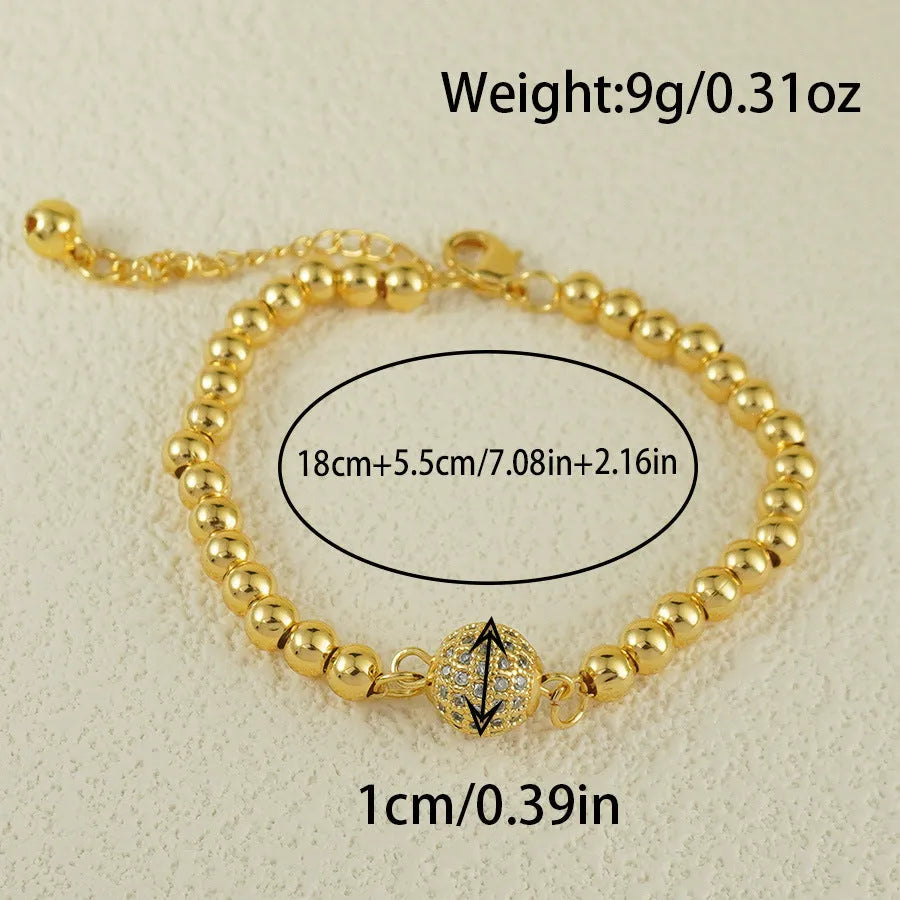 Women's copper bracelet with heart shape design and single zircon decorative element