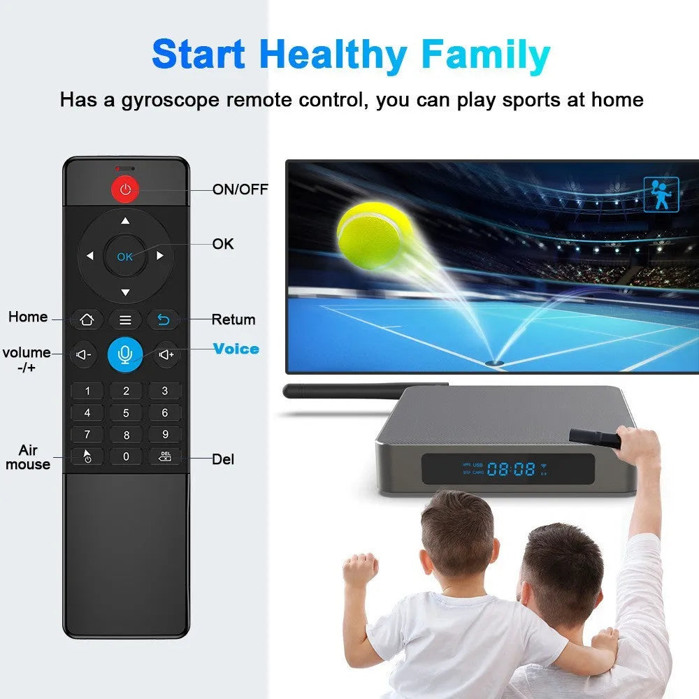 Bluetooth 8K Android set-top box with HDMI port and compact design