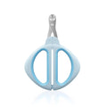 Blue cat nail clipper with positioning hole and non-slip handle