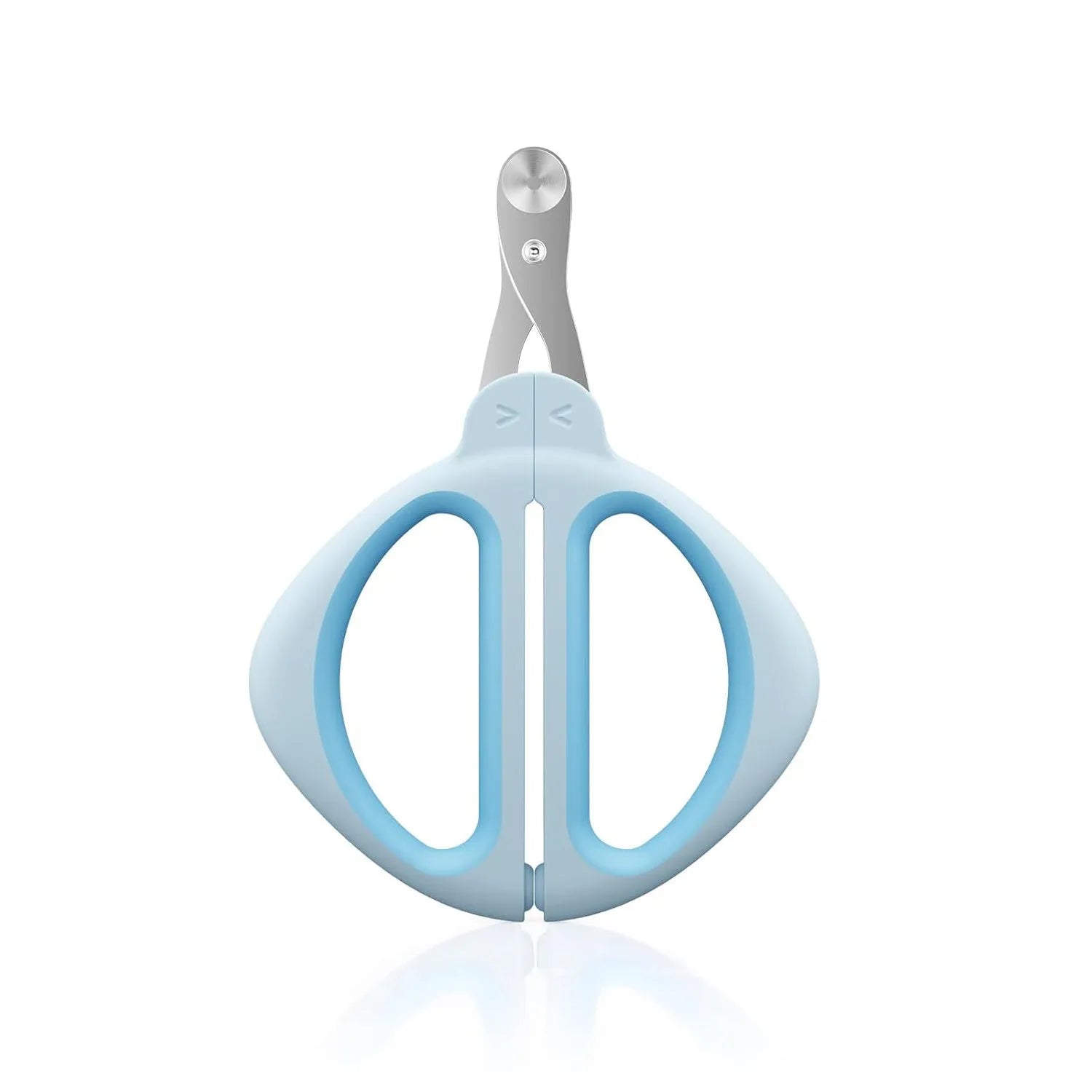 Blue cat nail clipper with positioning hole and non-slip handle