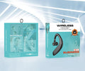 Single wireless Bluetooth earphone in black with rotatable ear tip for left or right ear wear