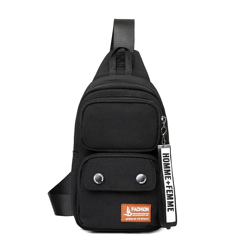 Outdoor leisure crossbody shoulder bag in nylon with letters pattern design