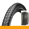 Mountain bike outer tyre showing yellow sidewall, labelled with sizes 26, 27.5, 29 inches and 2.0, 2.2 width options.