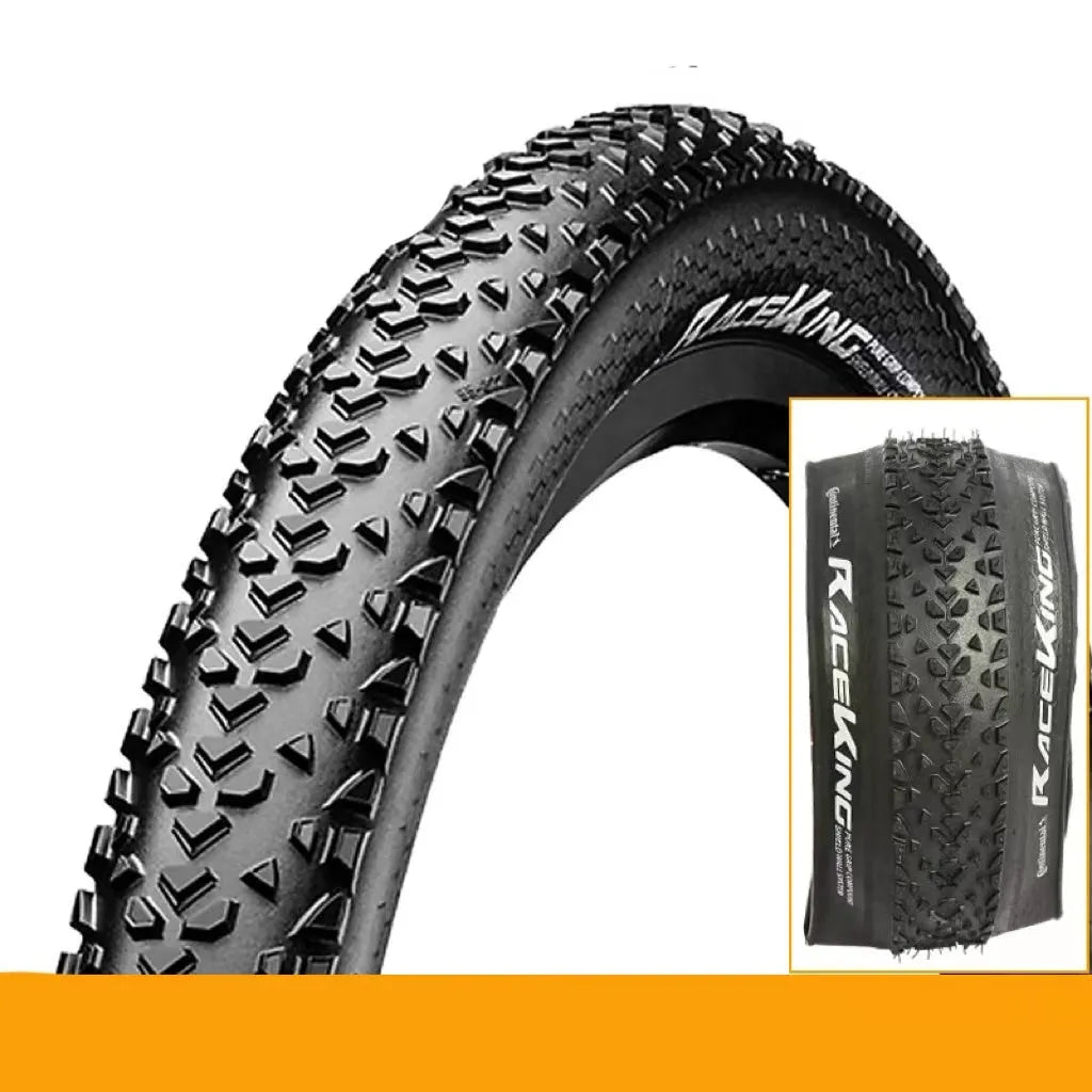 Mountain bike outer tyre showing yellow sidewall, labelled with sizes 26, 27.5, 29 inches and 2.0, 2.2 width options.