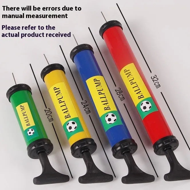 Plastic manual hand pump for inflating basketballs, volleyballs, footballs and balloons