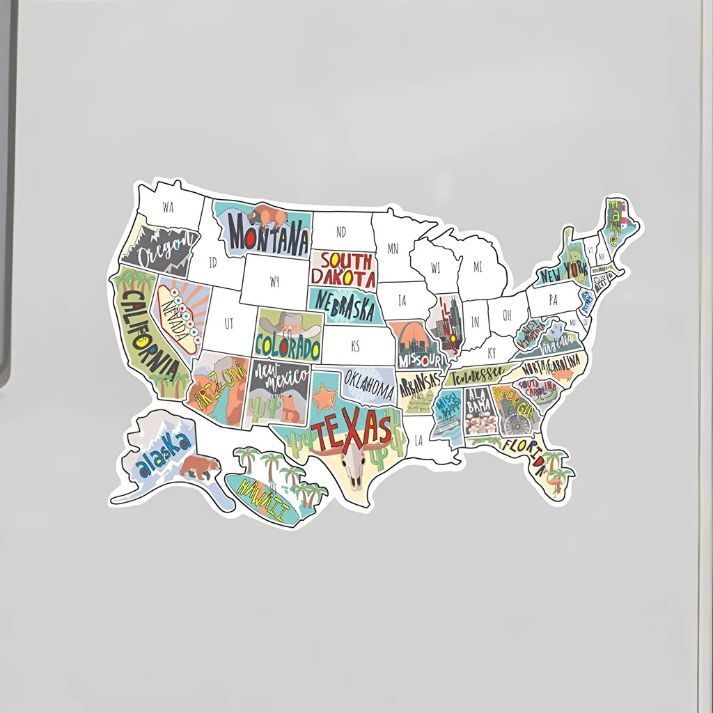 Travel sticker set with world map and alphabet letters for car body decoration in two style variations