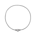 Polished S925 sterling silver necklace with a small pendant on a fine chain, shown at clavicle length.