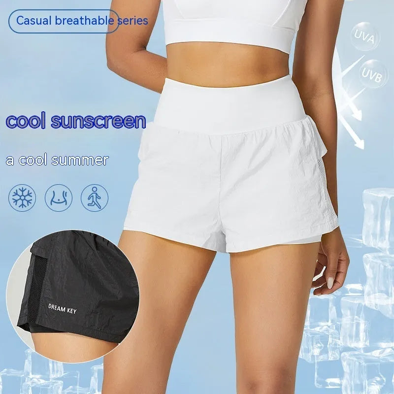 Women's cotton blend loose casual sports shorts in five colour options including Klein blue and rose pink