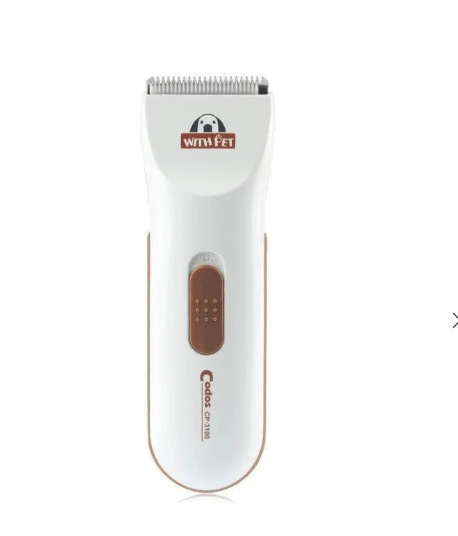 White electric pet hair clipper with ceramic blade for dog and cat grooming