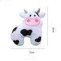 Plush cat toy shaped like a cow with catnip filling for feline play