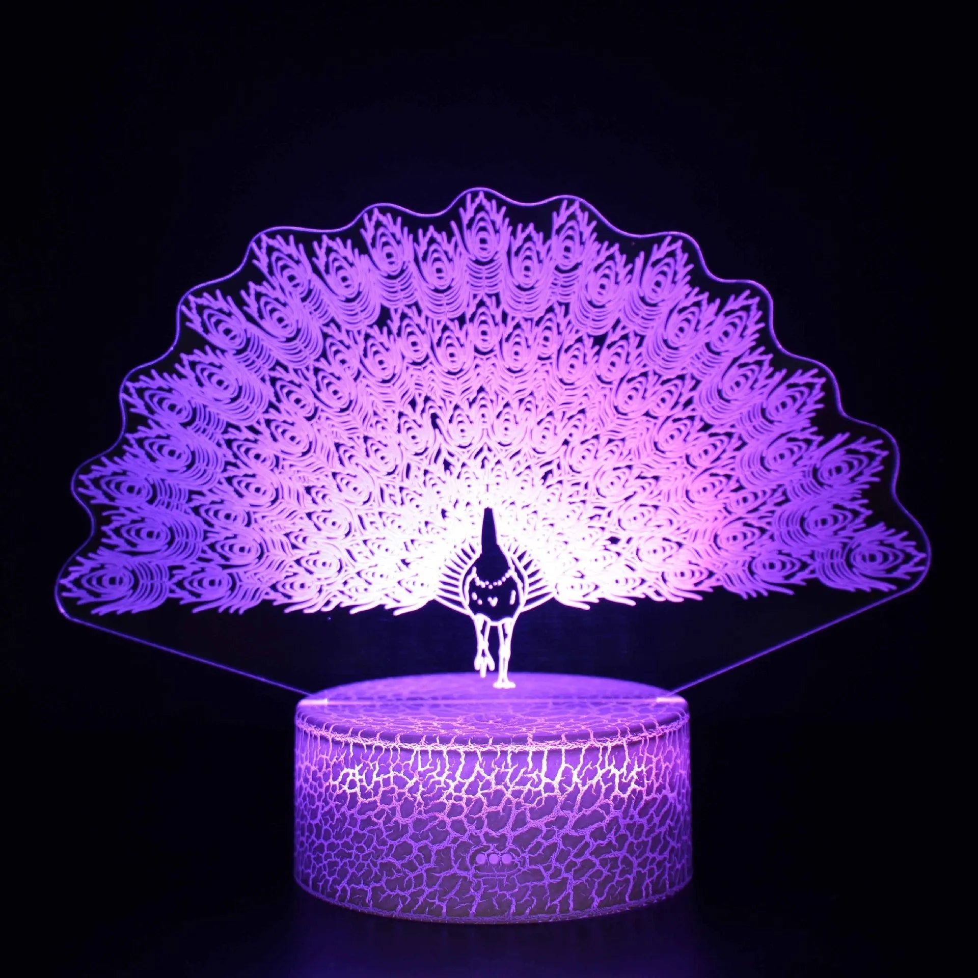 Acrylic 3D USB table lamp with colourful touch control and ABS base