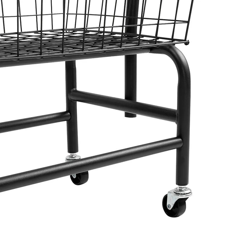 Single rod iron pulley storage car for wardrobe clothes organisation in white or black colour