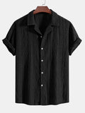 Men's loose short sleeve casual cardigan in black, green, or white for beach and summer wear.