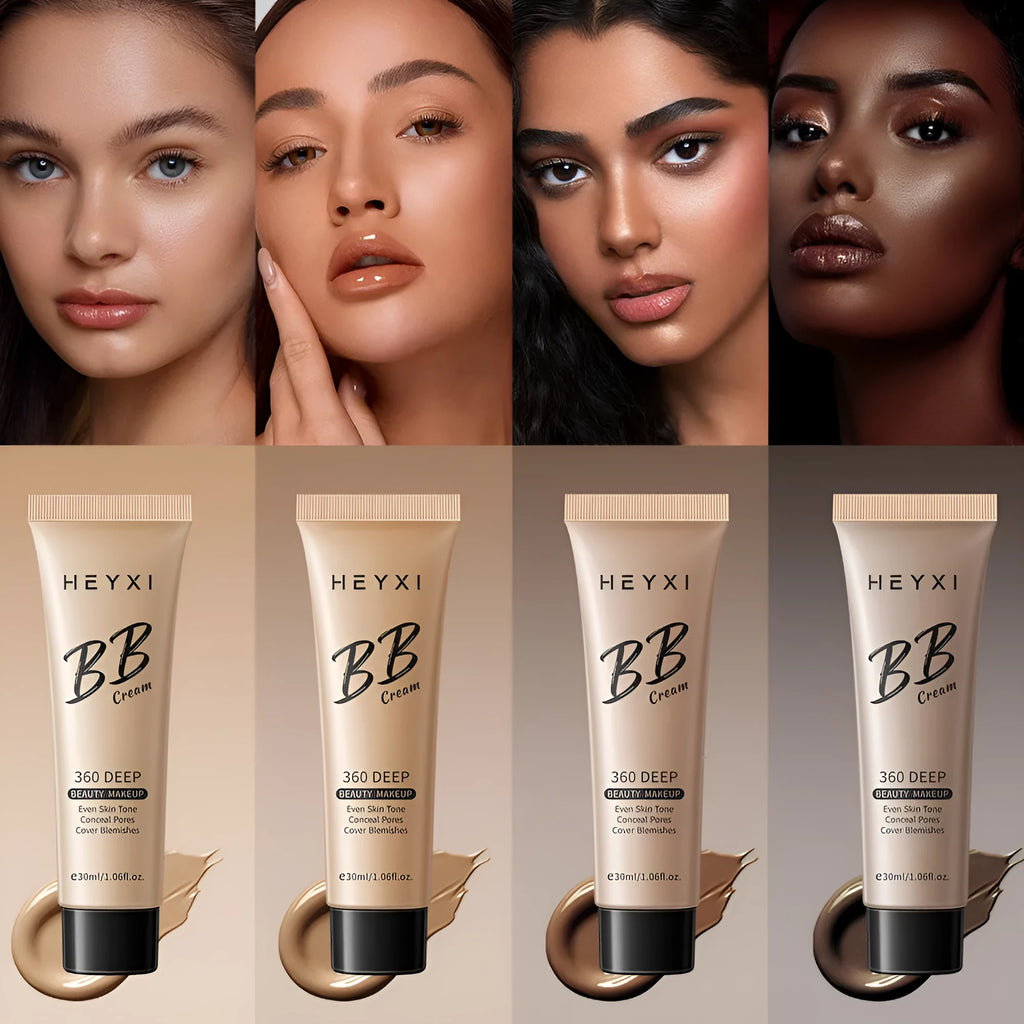 Waterproof sweat-proof BB cream foundation makeup in four colour shades for all skin types