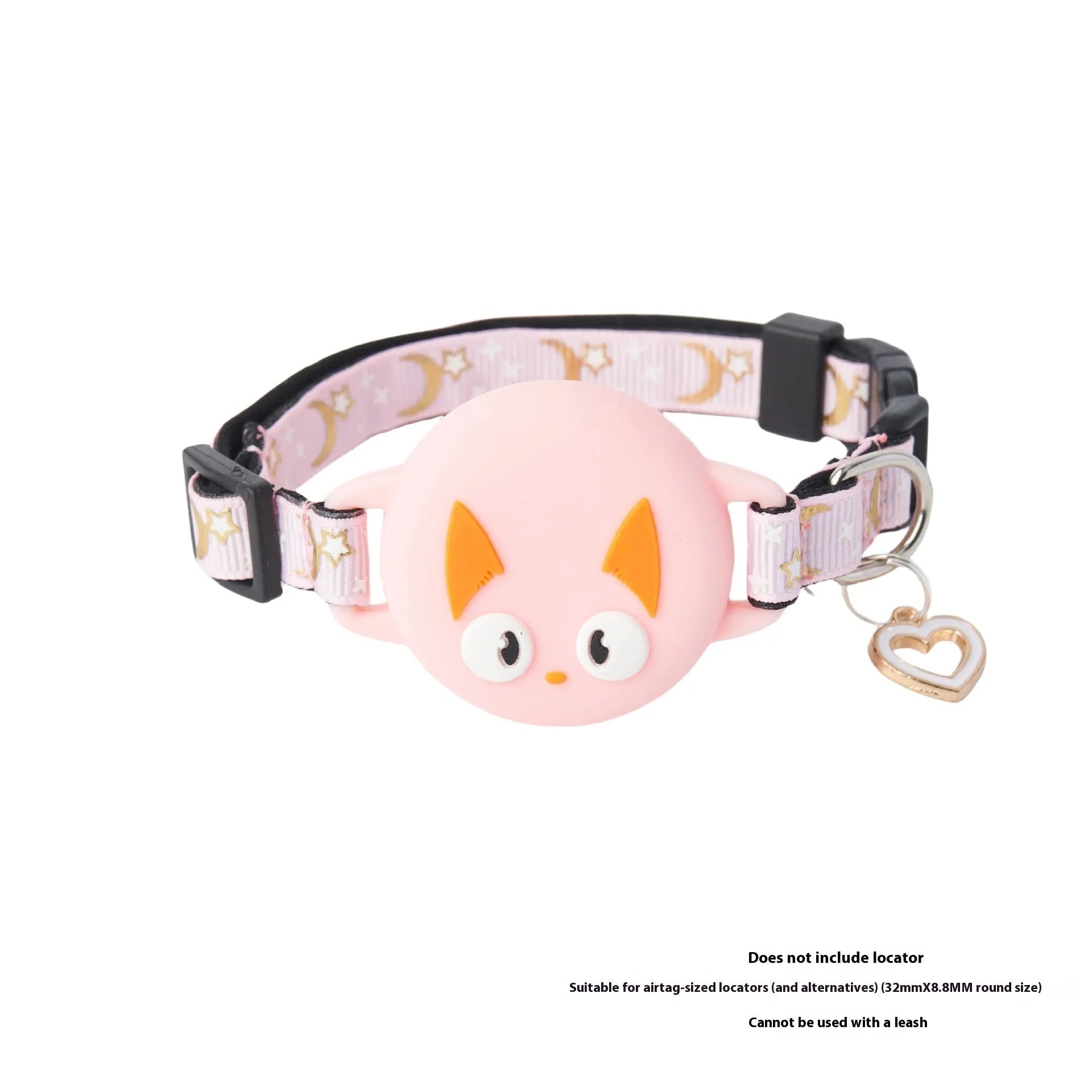 AirTag protective case for cat collars in plastic with adjustable buckle sizing