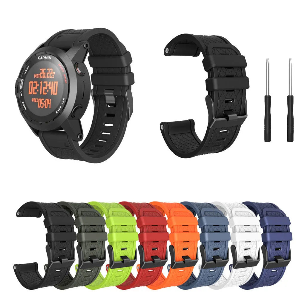 Black silicone sports watch strap with 26mm lug width for Jiaming watches
