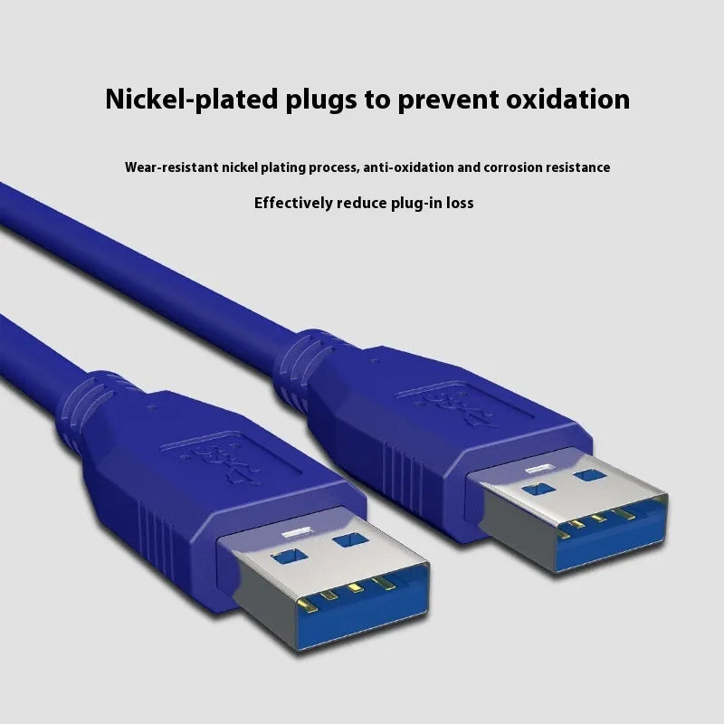 USB 3.0 data cable with nickel-plated connectors available in multiple lengths