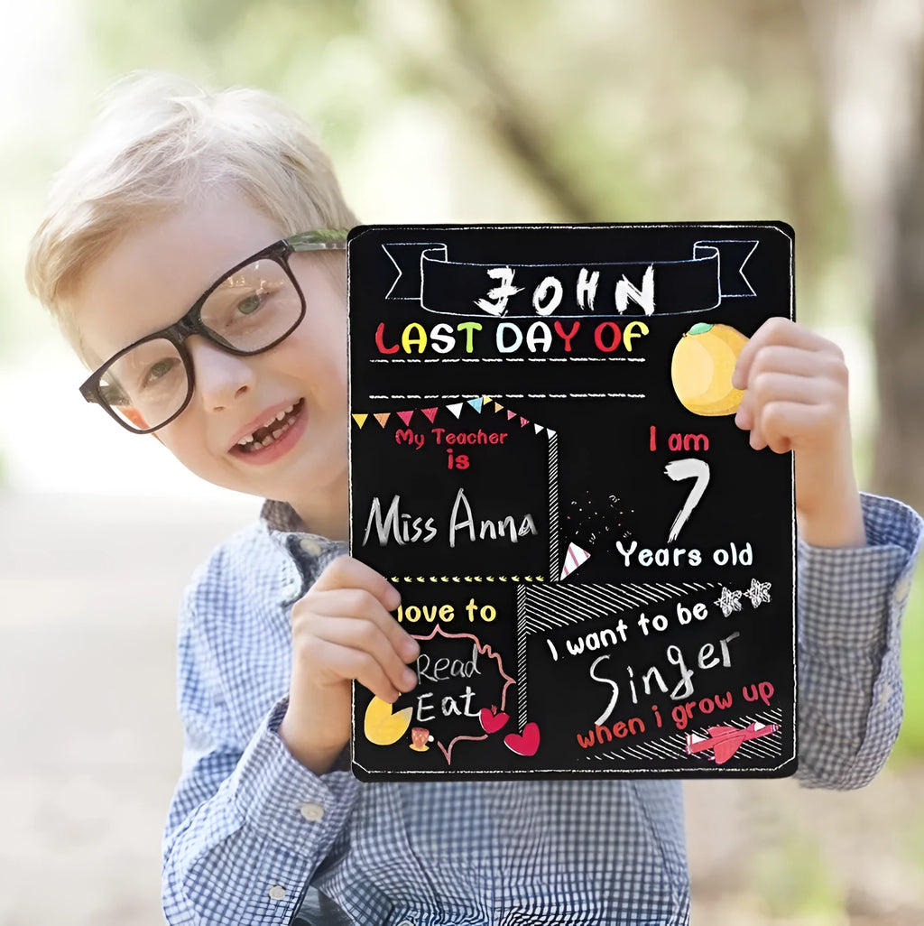 Blackboard first day of school wooden craftwork ornament density plate 25.5x30x0.5cm modern simplicity style