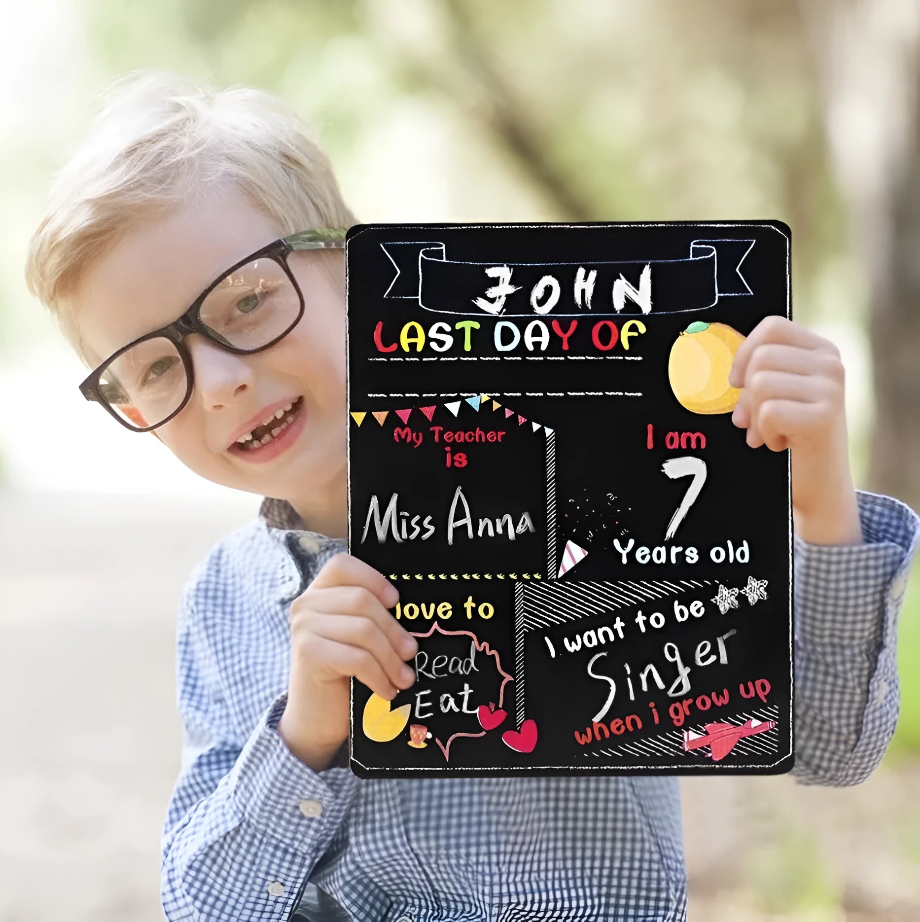 Blackboard first day of school wooden craftwork ornament density plate 25.5x30x0.5cm modern simplicity style