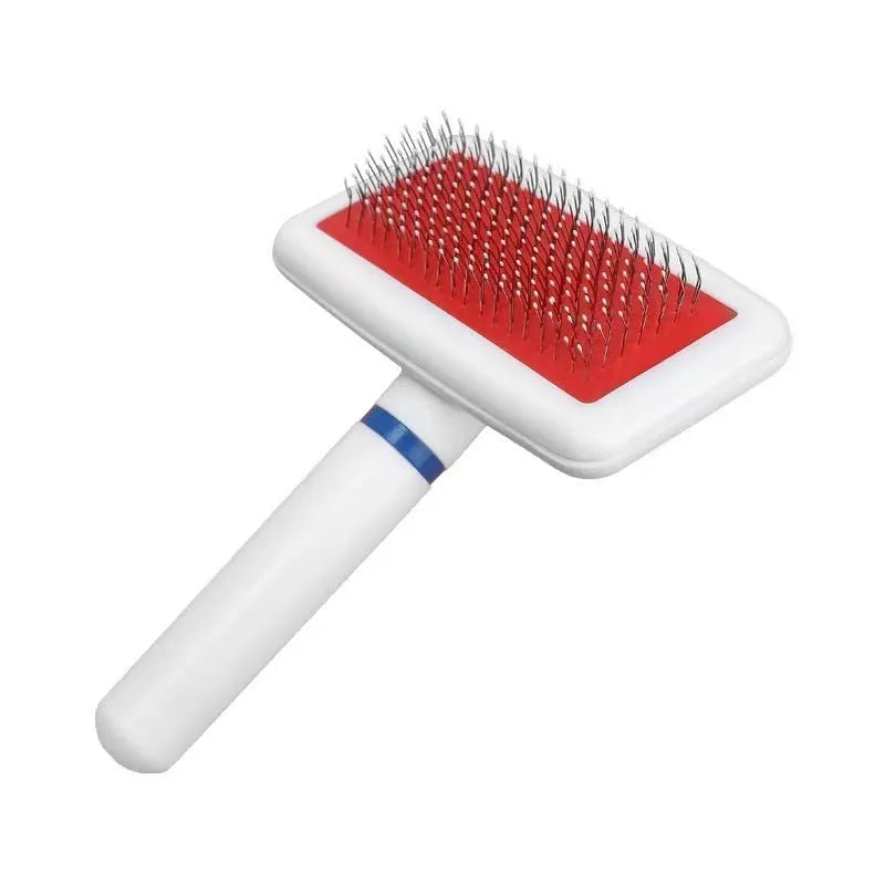 Pet comb for hair removal with stainless steel teeth and ABS handle, available in multiple colours