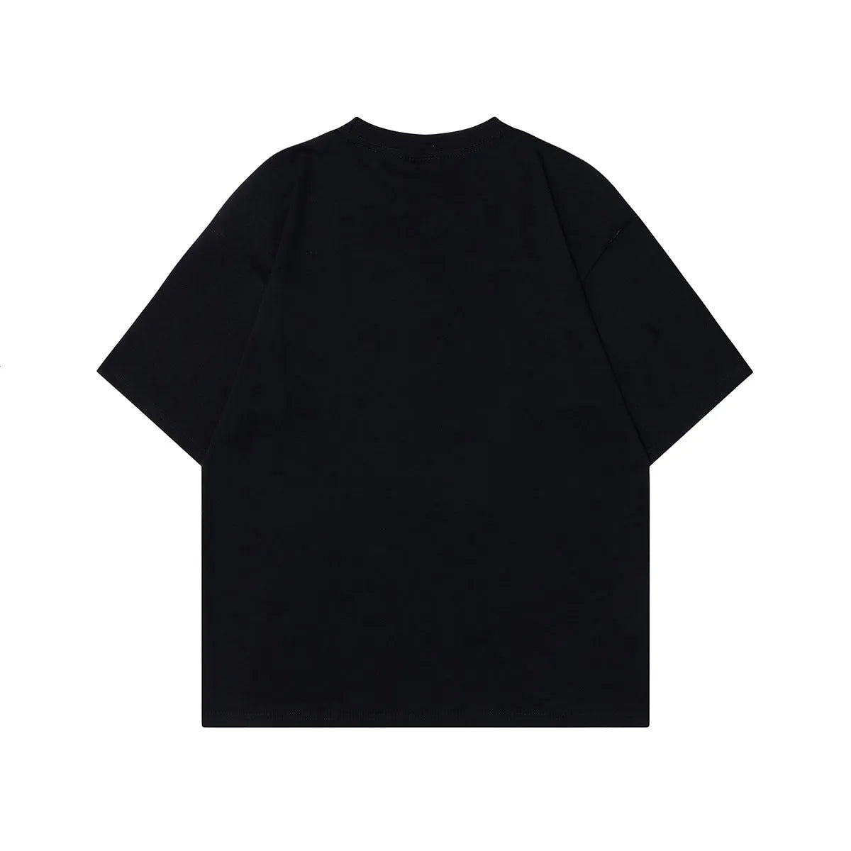 Men's grey cotton t-shirt with retro character print showing short sleeves and loose fit