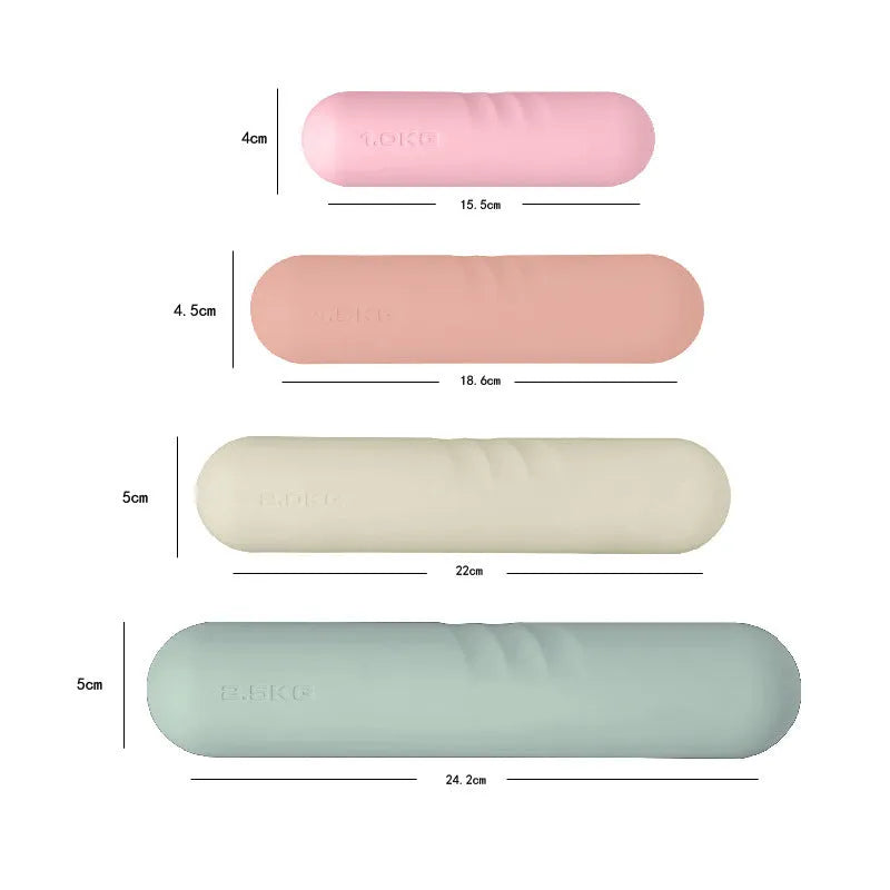 Silicone edging hand-drawn dumbbell stick in various colours and weight options for fitness training