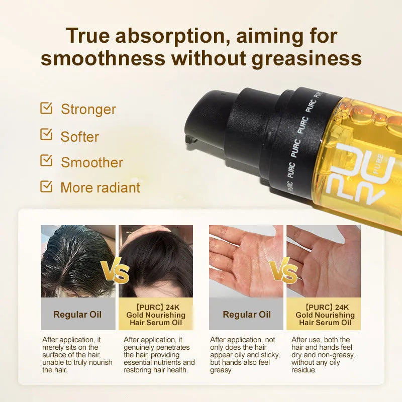 Yellow 50ml bottle of hair essential oil for curly hair care and scalp treatment.