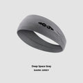 Seamless knitted sports hair band in black, grey and blue colours for running and cycling