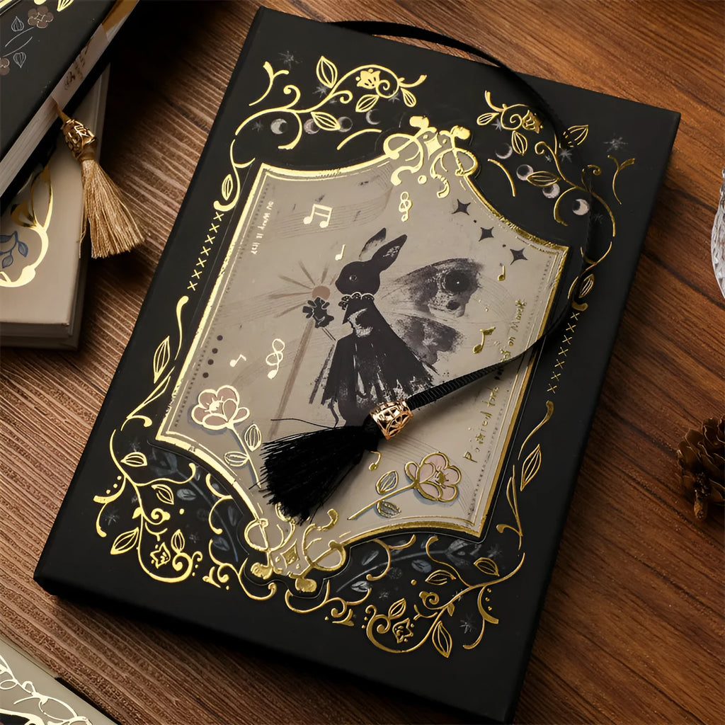 Retro Art THALO gothic style A5 notebook with 40g wood pulp paper in Little Rabbit, Forest, or Red Fruit Temptation cover designs