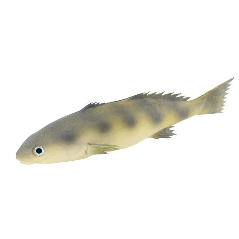 PU simulated fish ocean animal model toys showing yellow-fin tuna and small tuna detailed ornaments