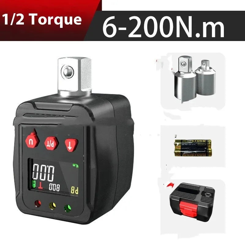 Metal digital torque meter with 1/2 inch square drive and digital display head