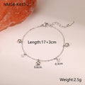 Women's stainless steel bracelet with 18K gold plating and geometric star zircon pendant