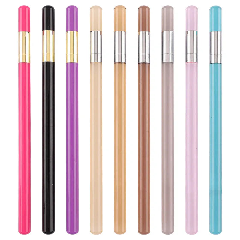 Acrylic transparent rod eternal pencil with alloy head and HB lead in beige colour
