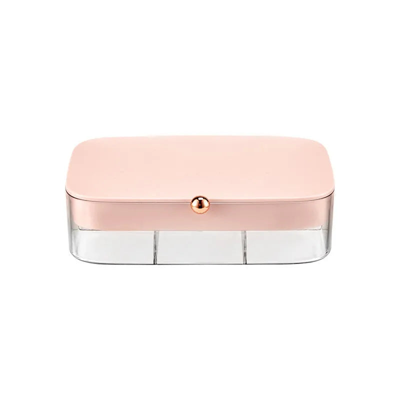 Modern minimalist jewelry storage box with multi-layer organisation in green colour