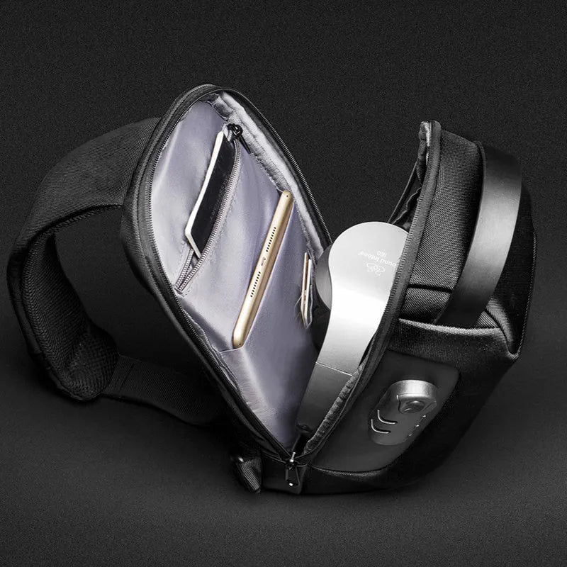 Men's waterproof Oxford cloth anti-theft crossbody messenger bag with laptop compartment