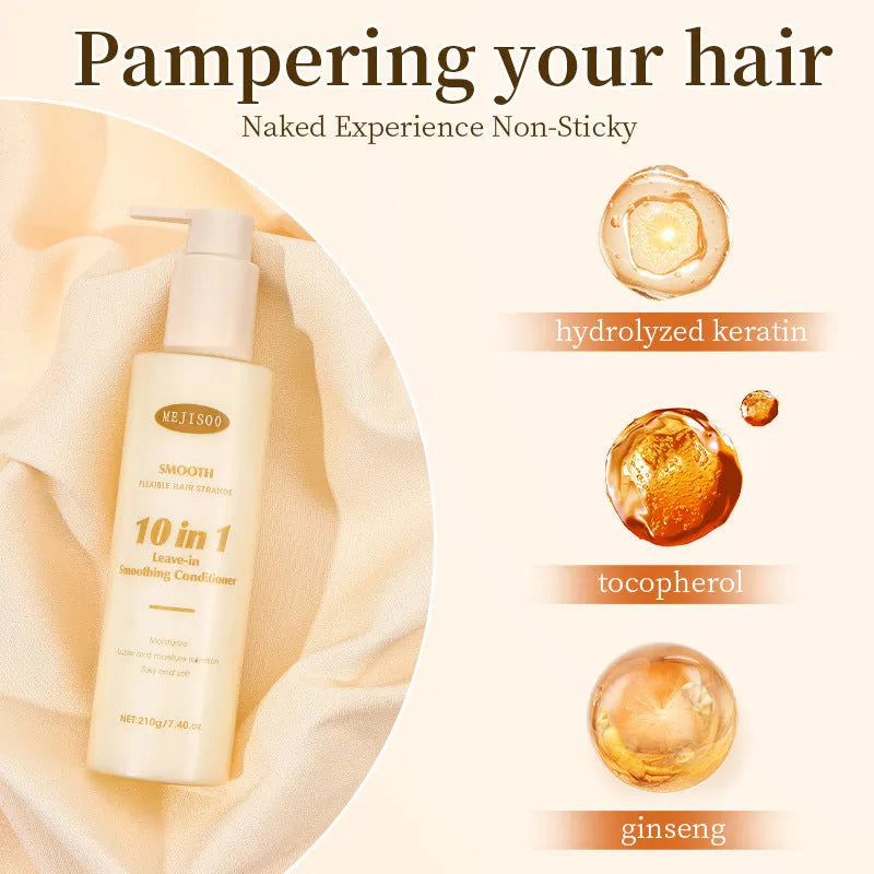210g bottle of wash-free 10-in-1 hair conditioner for ladies frizzy hair treatment
