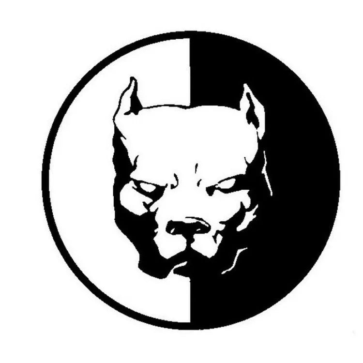 Bulldog reflective car sticker measuring 12x12cm in black, white and red colour options