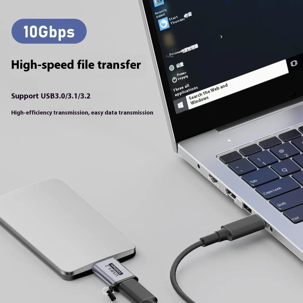 USB AM to Micro-B adapter showing USB-A Male connector and Micro-B female port