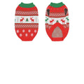 Red wool pet sweater with Snow Elk Christmas design on a white background