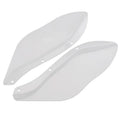 Harley Davidson motorcycle side wing head covers in black and transparent options for Touring models