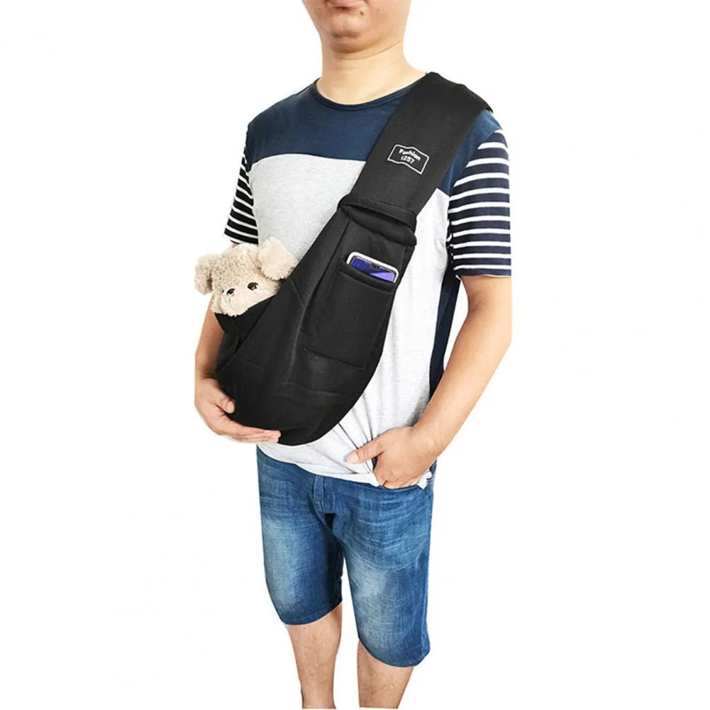 Foldable cat messenger backpack in a choice of colours, shown with shoulder straps and breathable panels.