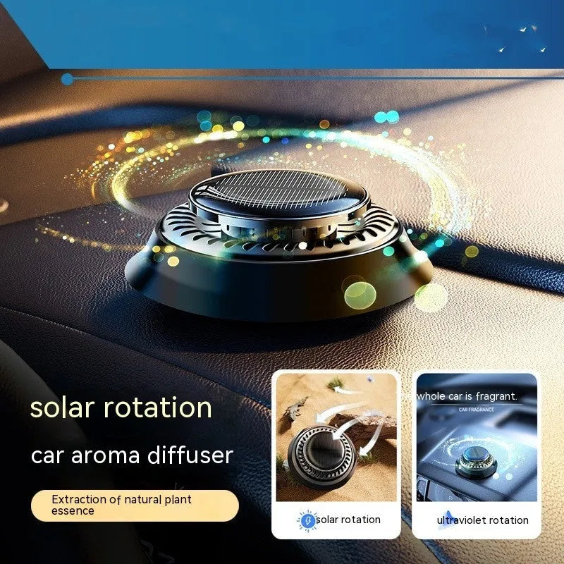 Square black solar car aromatherapy decorative device for vehicle dashboard