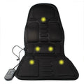 Black heating massage mat seat cushion with infrared physiotherapy function