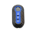 Fiat 500 remote key replacement shell with carbon fibre pattern in ABS plastic